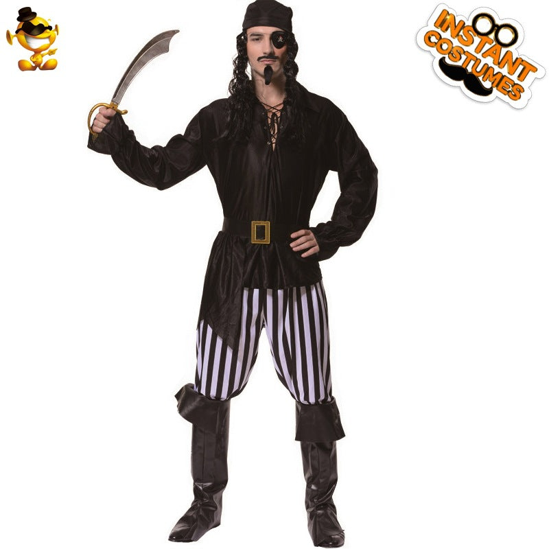 Costume de pirate pour homme adulte, tenue de scène, de cosplay, d'Halloween