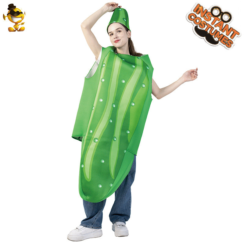 funny cucumber costume for adults Halloween cosplay couples family matching fruit outfit