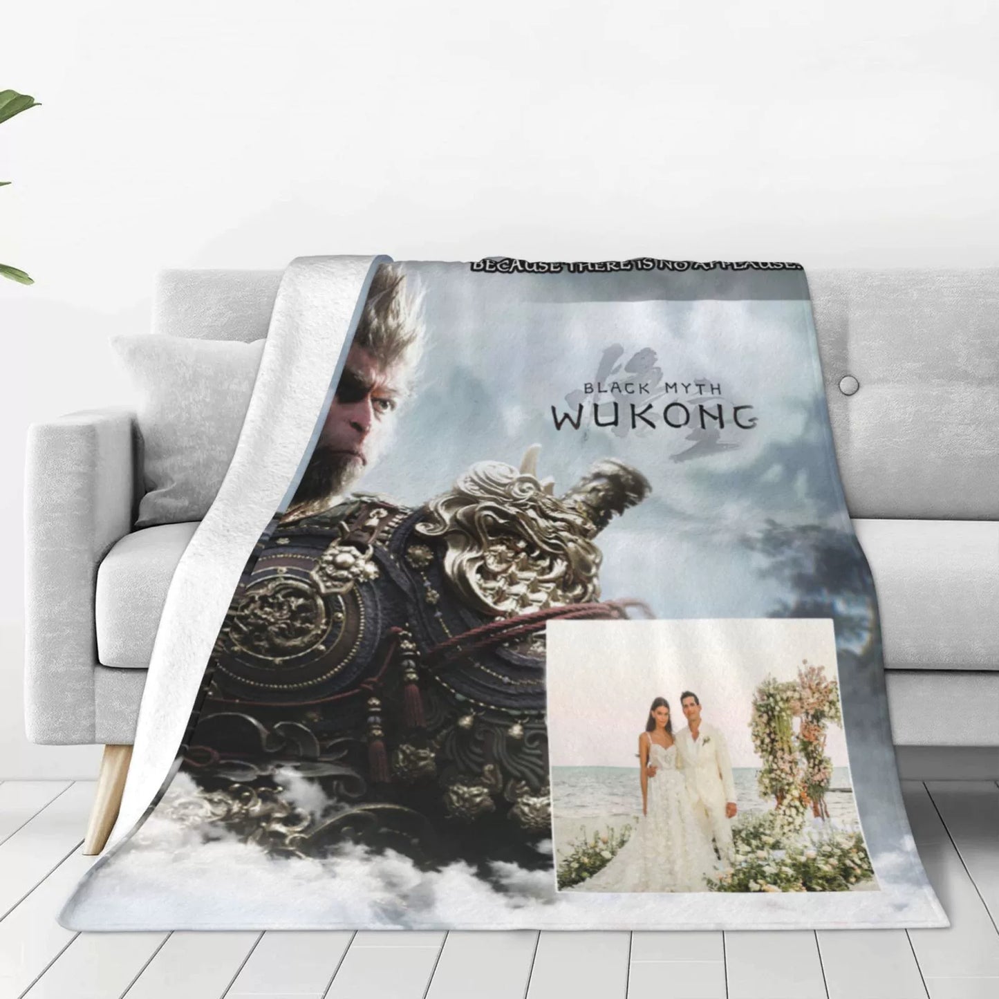 Custom Black Wukong Personalized Fleece Blanket 03 img 1