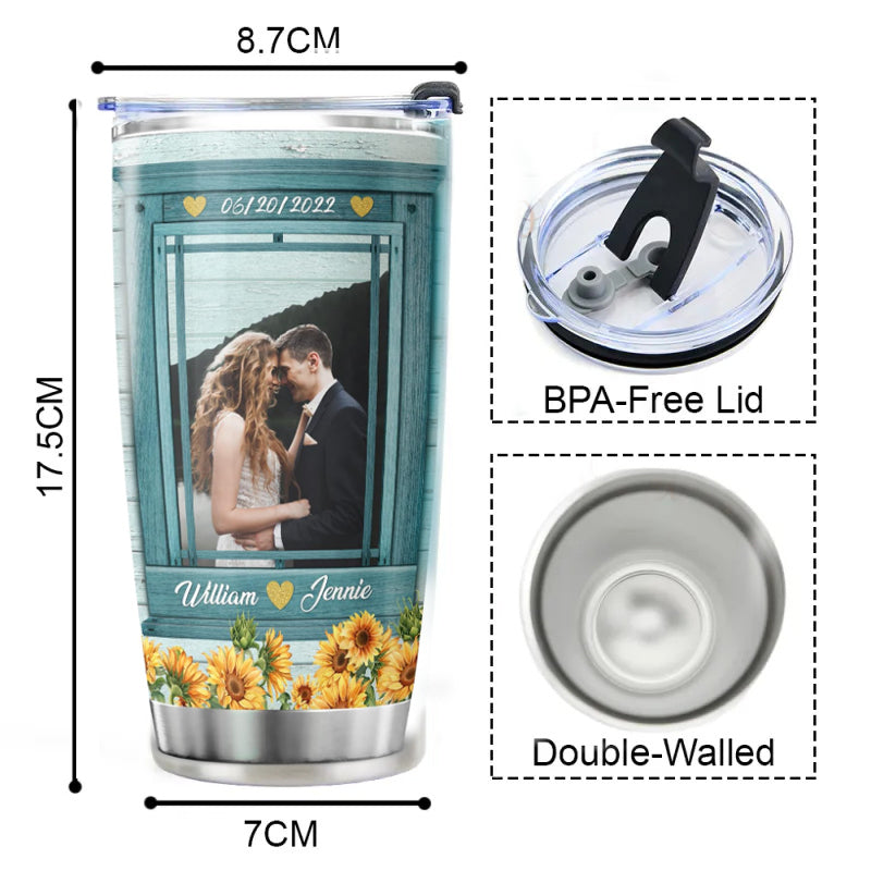 Custom Photo and Name Text Image Tumbler Mug Cup 20 oz img 1