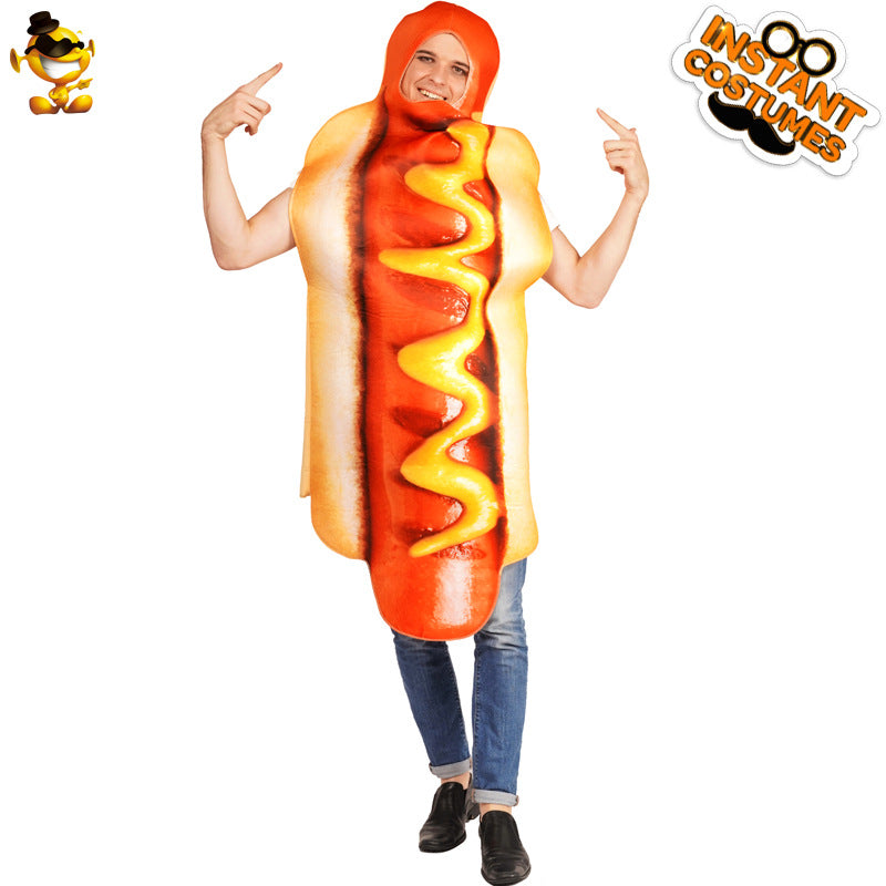 hot dog costume for adults halloween cosplay funny onesie stage performance outfit