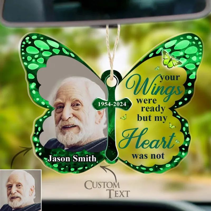 Custom Photo Car Hanging Ornament Your Wings Were Ready img 2