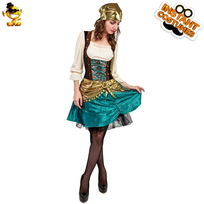 Costume de Viking pour femme adulte, tenue de pirate, cosplay, Halloween