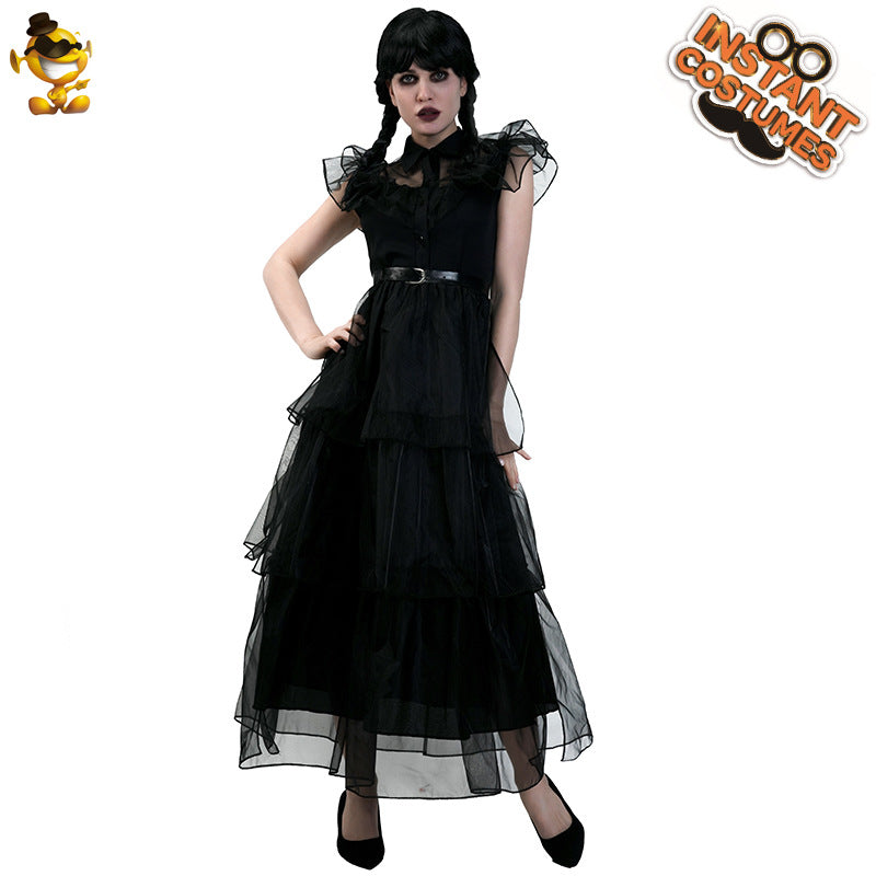 Dark Goddess Long Dress for Halloween Cosplay Party Costume Stage Performance