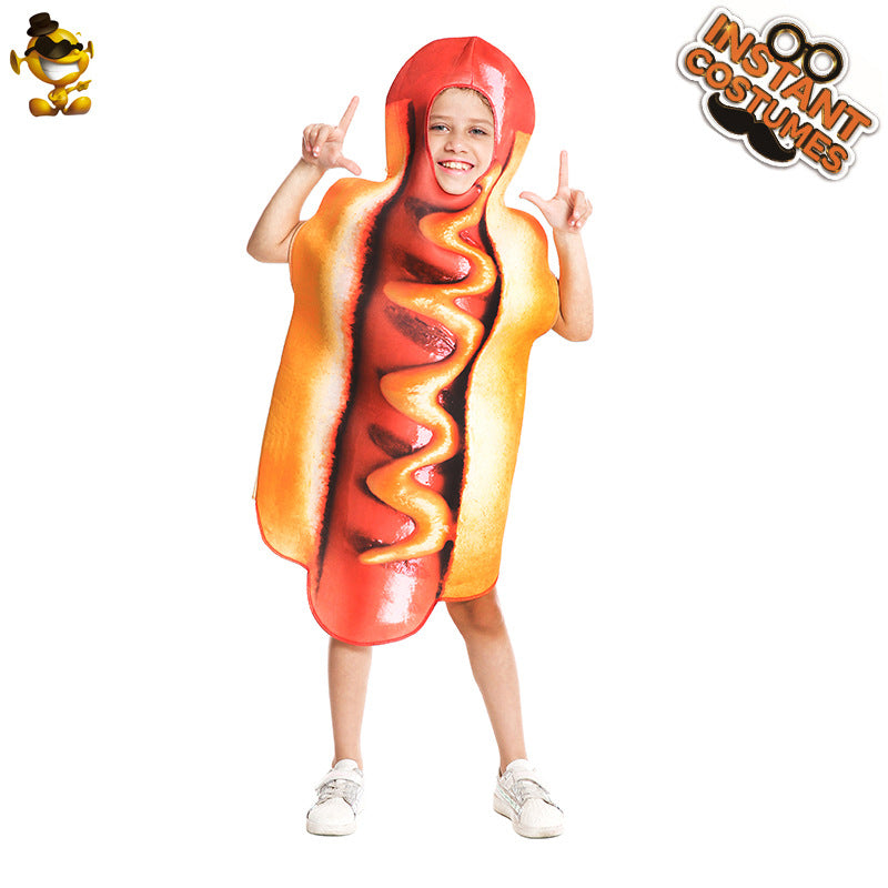 Kids Halloween Costume Funny Hot Dog Outfit for Cosplay and Role Play
