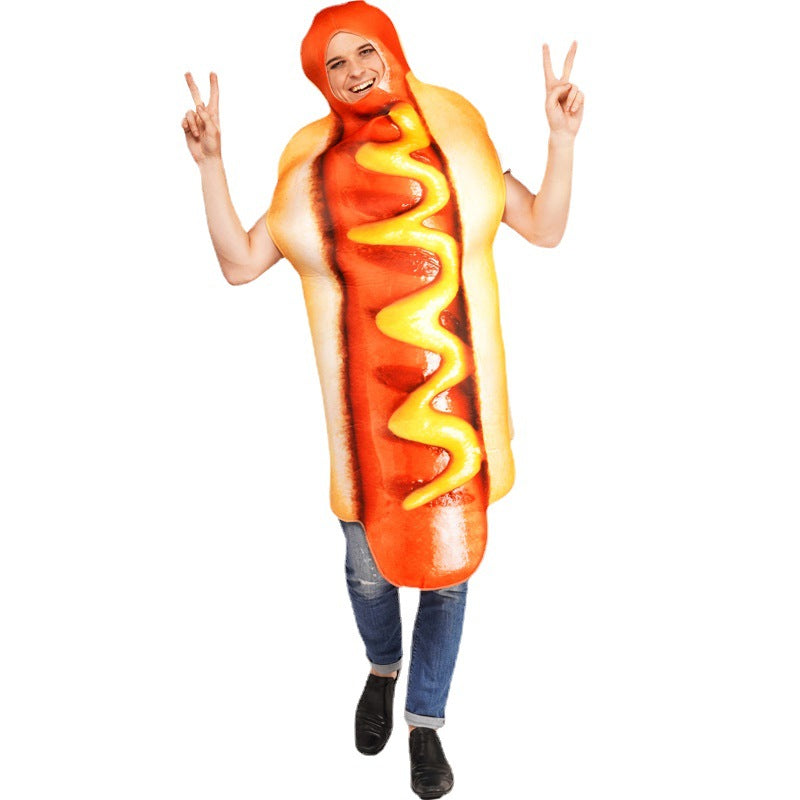 hot dog costume for adults halloween cosplay funny onesie stage performance outfit