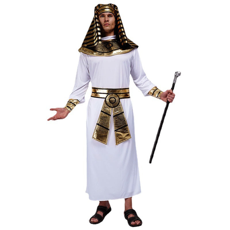 Egyptian Pharaoh Costume for Adults King of Egypt Robe Cosplay Halloween Outfit