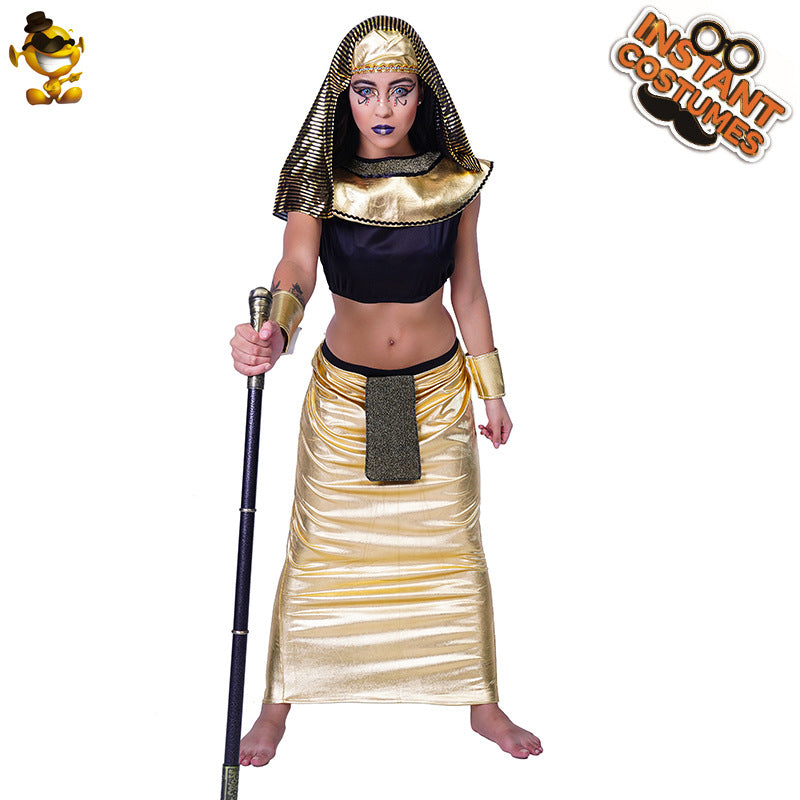 Egyptian Pharaoh and Cleopatra Couple Costume for Adults Halloween Party Cosplay