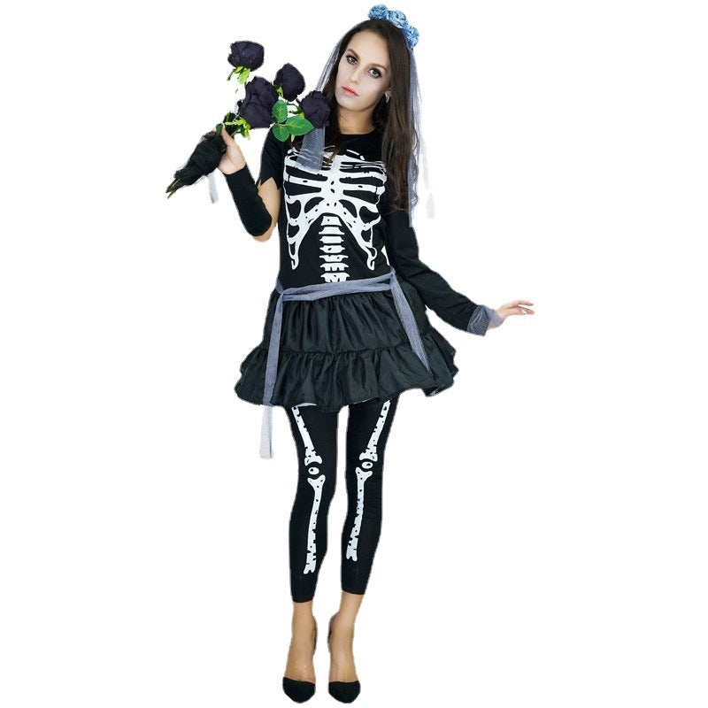 skeleton costume for adults Halloween cosplay party dress