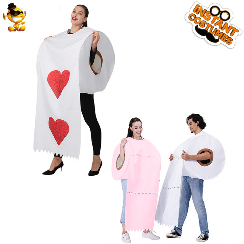 halloween couple costume matching printed toilet paper roll top
