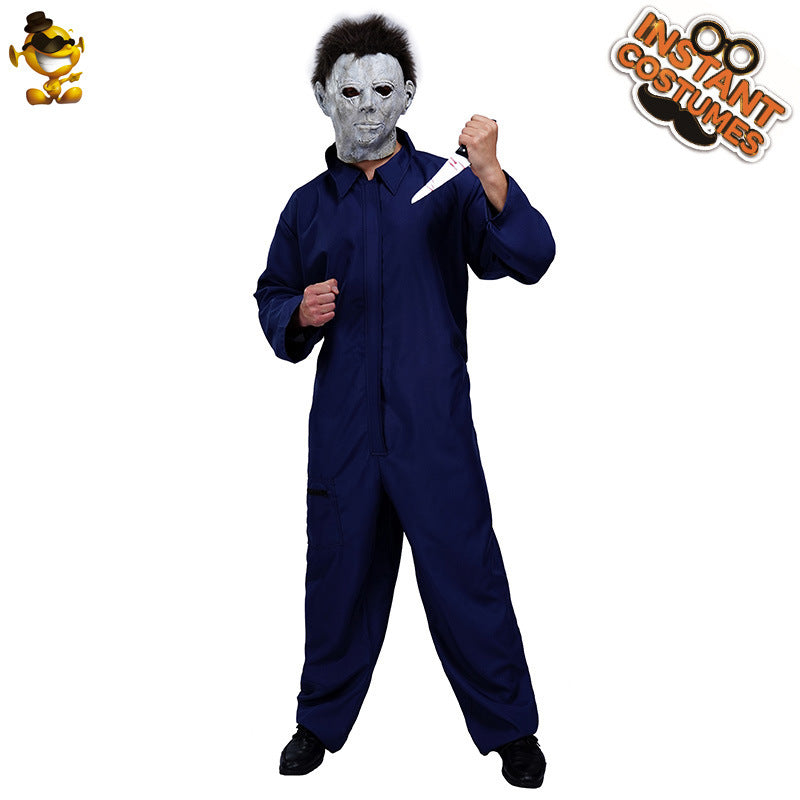 Mono de máscara de terror de Halloween, disfraz de cosplay para fiesta de máscaras