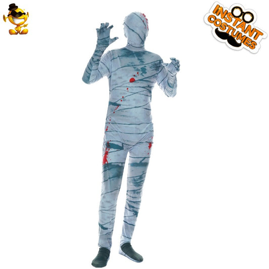 Costume de momie d'Halloween pour hommes, tenue de cosplay de momie zombie pour jeux de rôle sur scène et fêtes