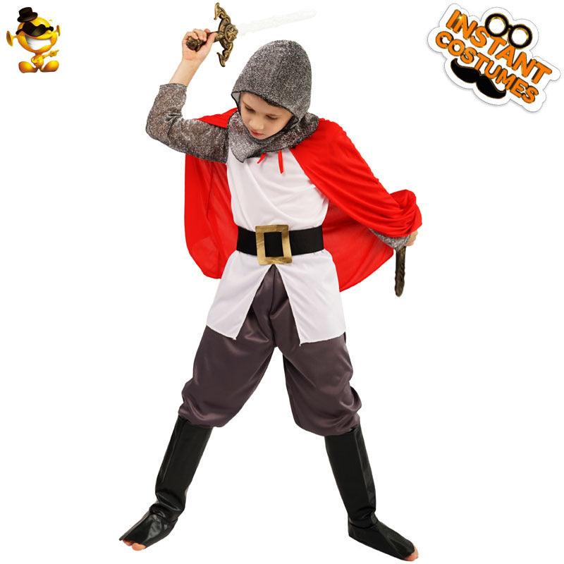 Disfraz de caballero medieval para niño, disfraz de guerrero cruzado para Halloween