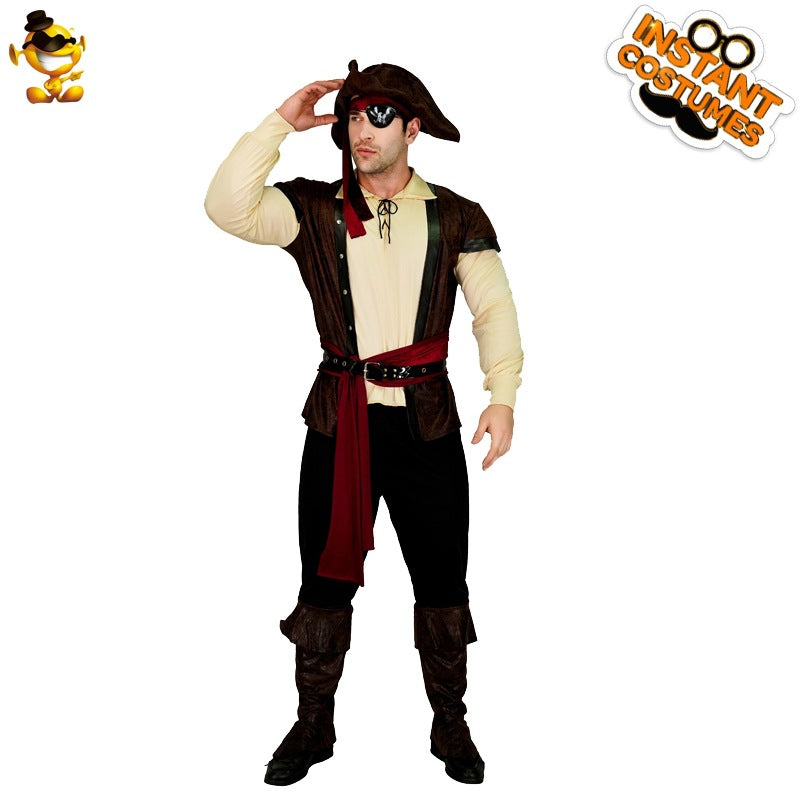 Disfraz de pirata de cuero para adultos, disfraz de Halloween, cosplay, juego de rol, fiesta, actuación en el escenario