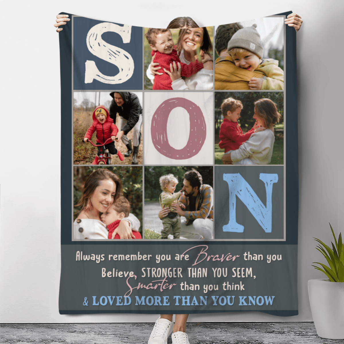 Personalized Photo Blanket for Son, Gift for Son img 3