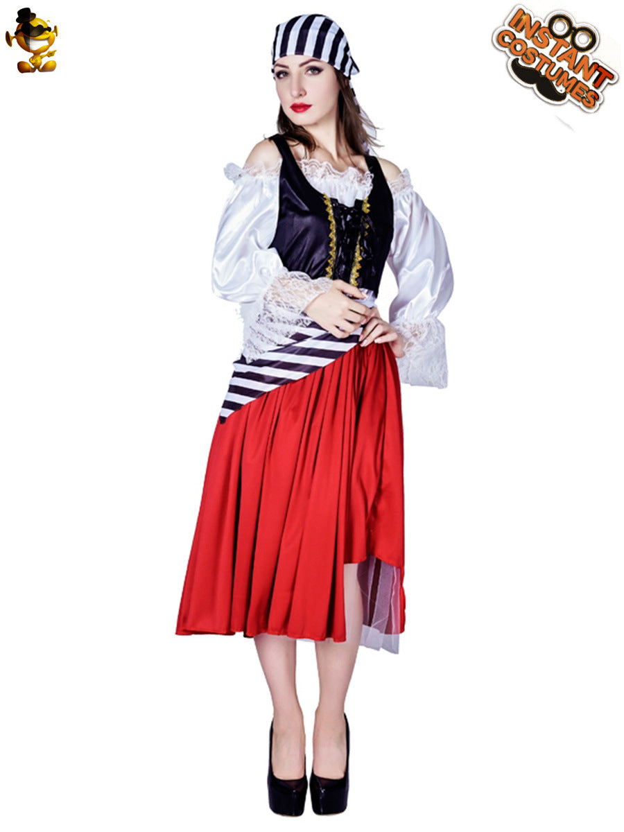 Costume de Viking pour femme adulte, tenue de pirate, cosplay, Halloween