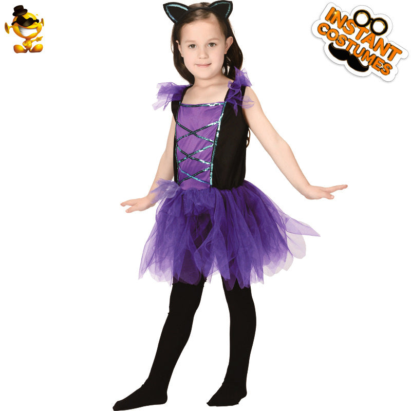 girls halloween ballet cat costume dance dress party stage outfit cosplay