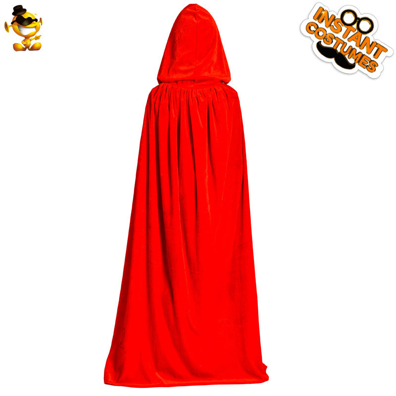 girls velvet hooded cape for halloween princess costume party dress up