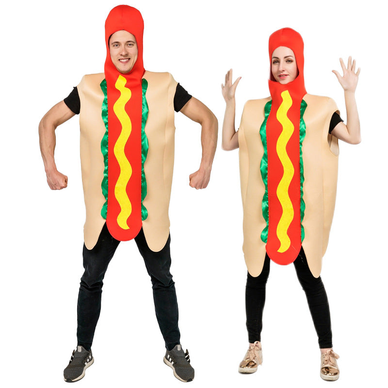 funny hot dog costume for adults couples cosplay halloween party outfit