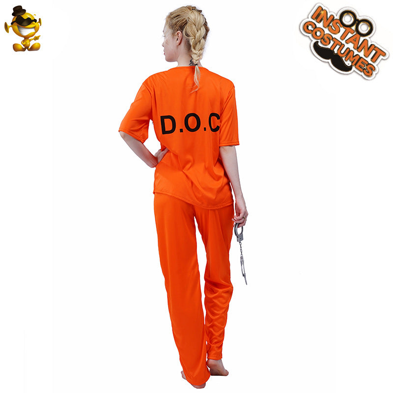 prisoner costume for Halloween cosplay role play stage performance