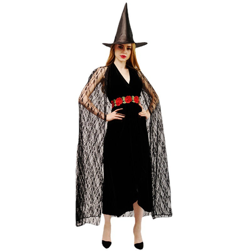 Halloween adult women long dress witch costume for stage performance and cosplay