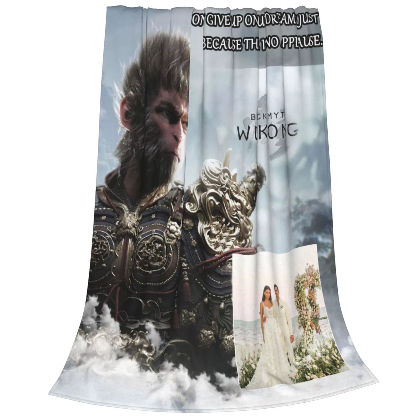 Custom Black Wukong Personalized Fleece Blanket 03 img 2