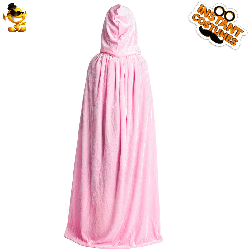 girls velvet hooded cape for halloween princess costume party dress up