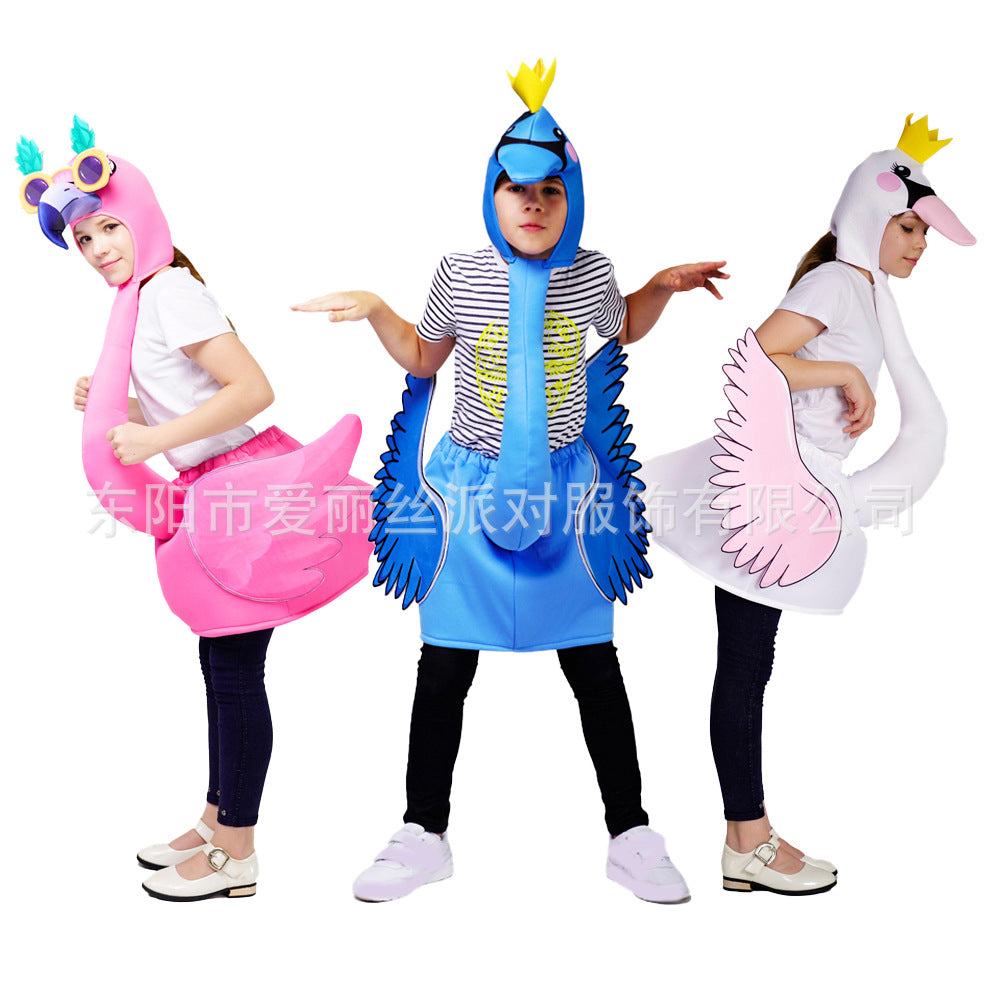 kids flamingo costume for halloween stage performance funny party outfit