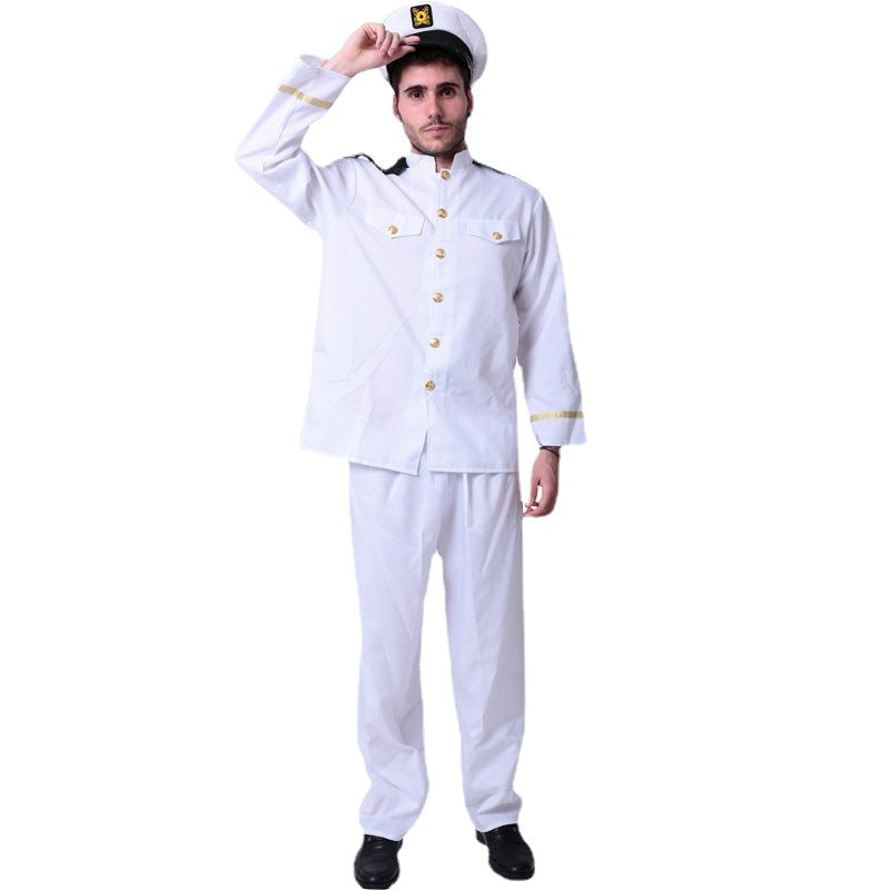 pirate captain costume for men stage performance party outfit halloween cosplay