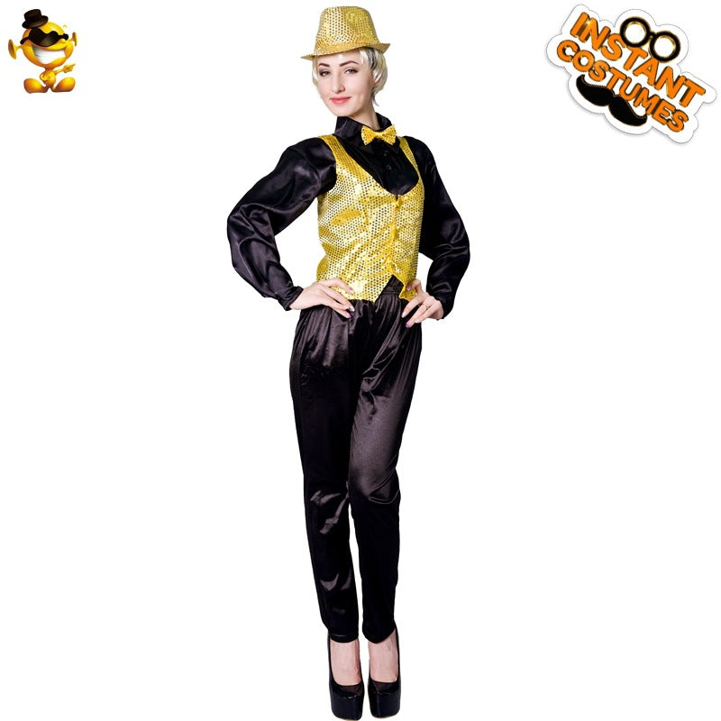 sequin vest for women multicolor party costume Halloween cosplay stage performance outfit