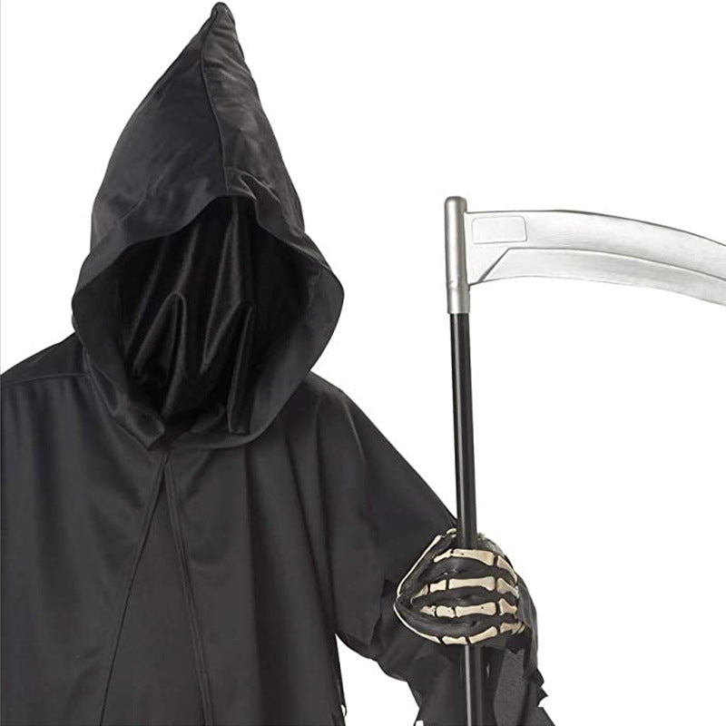 boys grim reaper halloween costume with scythe cosplay outfit for kids