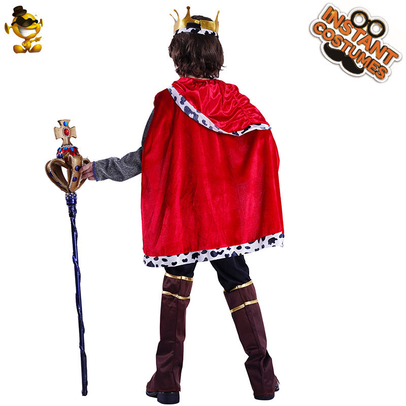 Disfraz de rey infantil para Halloween, cosplay, actuación en el escenario, juego de rol.