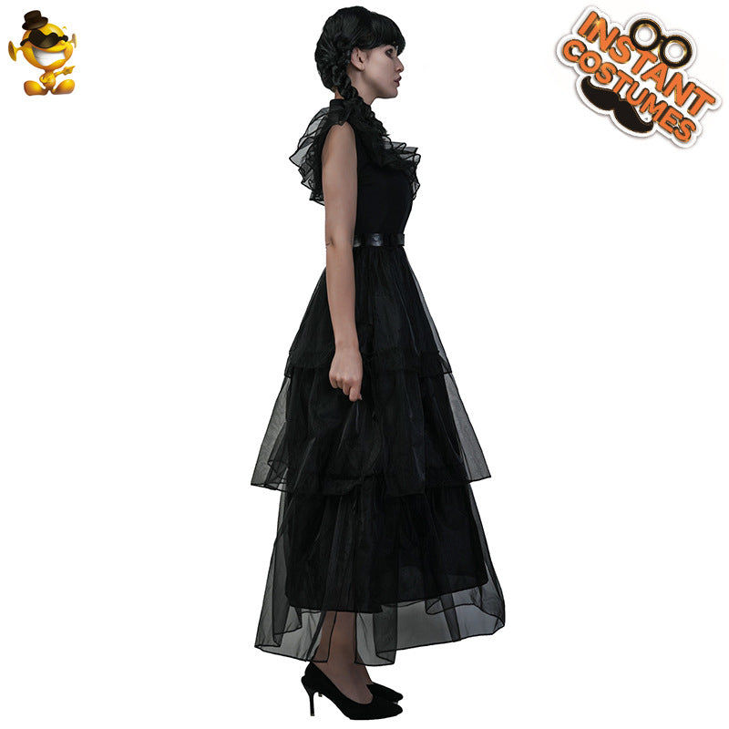 Dark Goddess Long Dress for Halloween Cosplay Party Costume Stage Performance