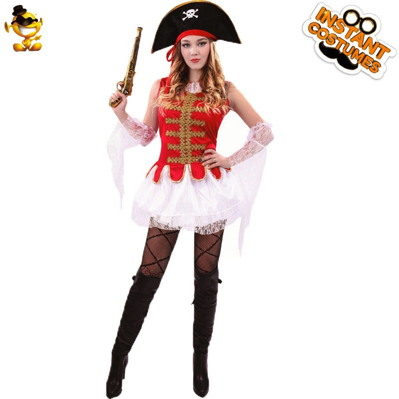 Disfraz de pirata para mujer, disfraz de fiesta de cosplay de Halloween.