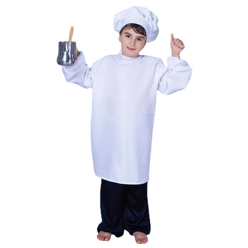 Kids chef costume for Halloween party and stage performance