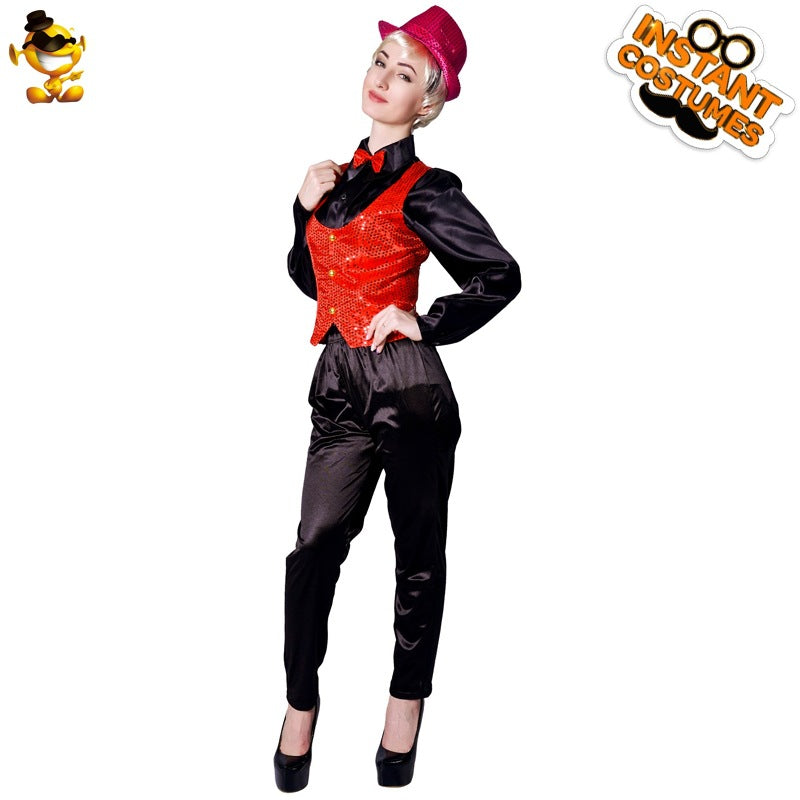 sequin vest for women multicolor party costume Halloween cosplay stage performance outfit
