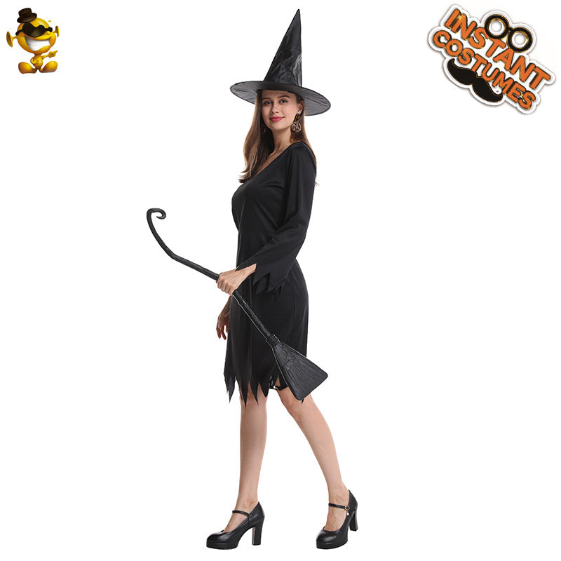 black witch costume for halloween cosplay stage performance and party