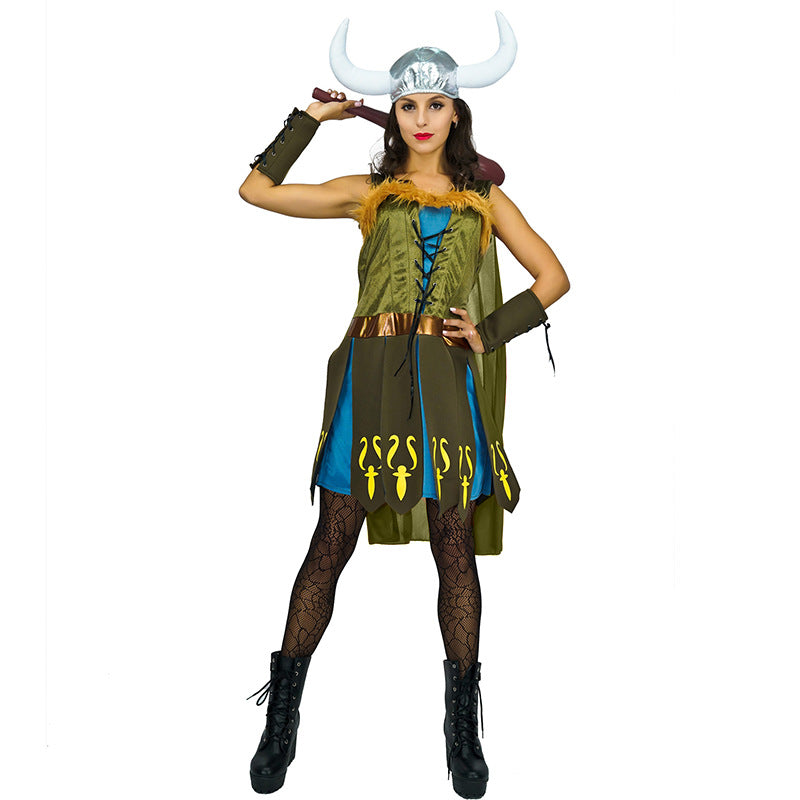 Costume de cosplay de pirate pour femme adulte Viking, tenue de scène de fête de pirate nordique d'Halloween