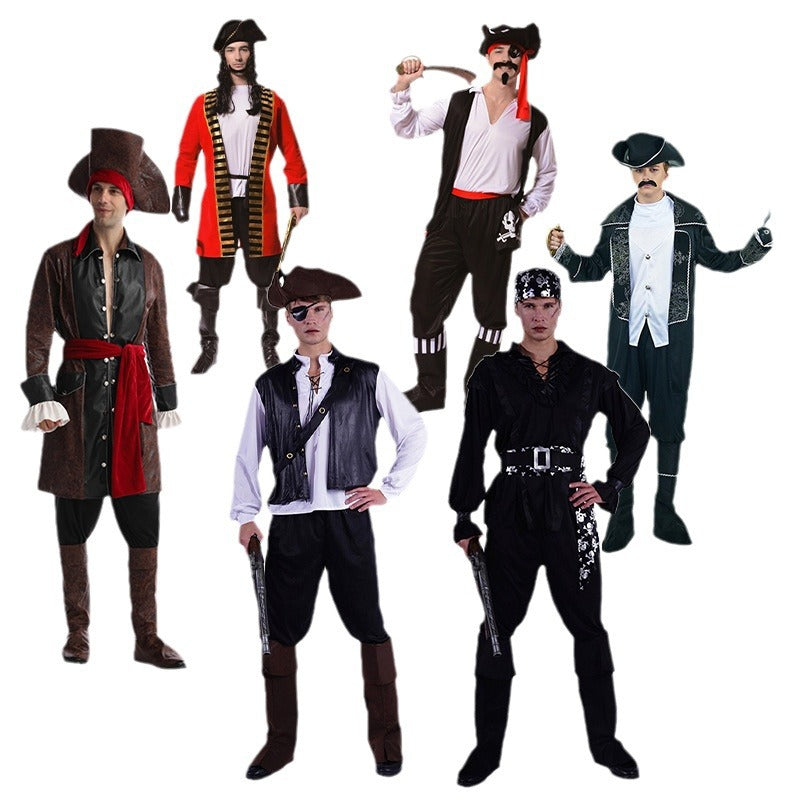 pirate costume for men halloween cosplay stage performance masquerade party