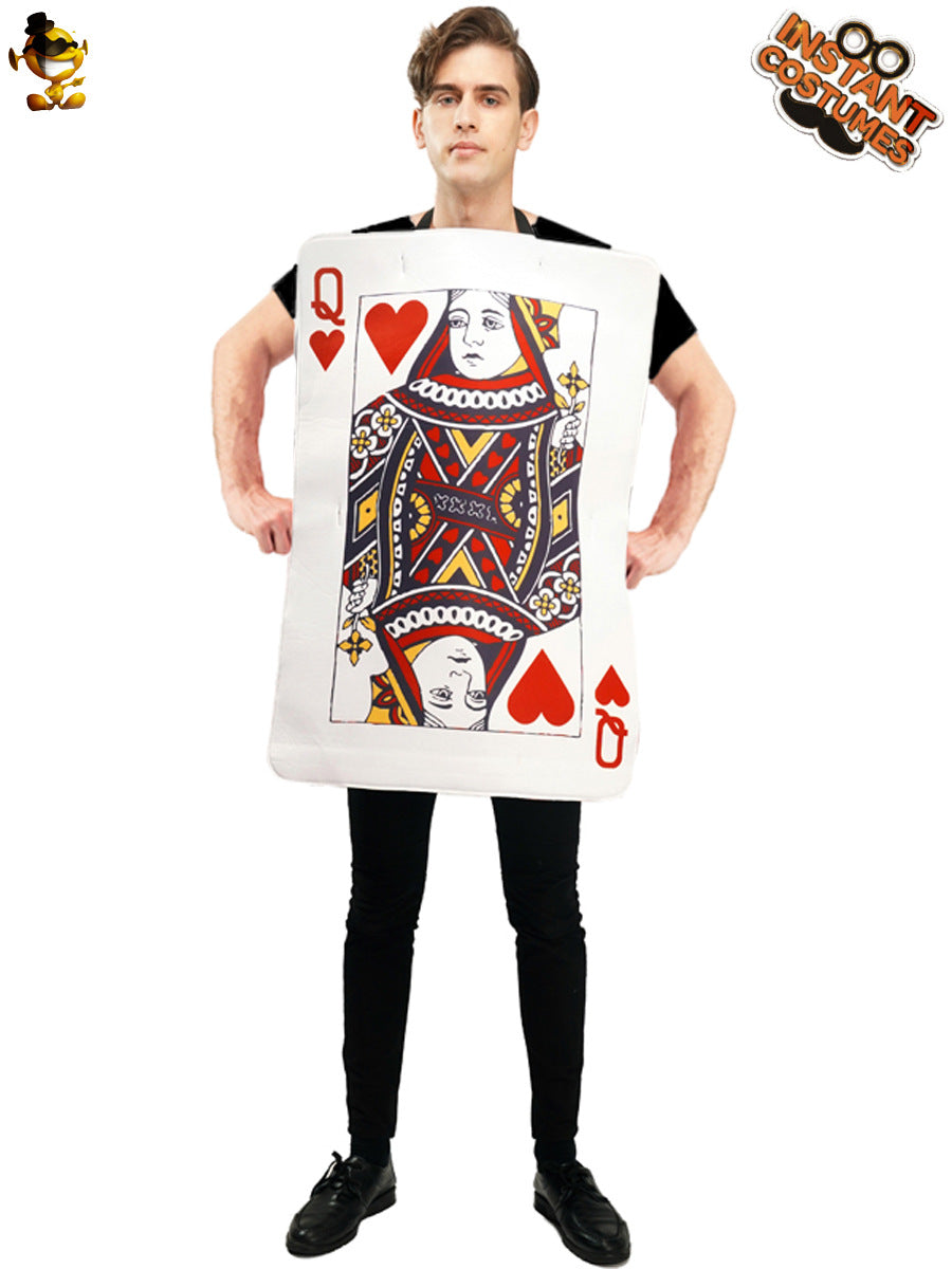 Queen of Hearts King of Clubs Couple Costume Matching Outfits for Carnival Funny Party Halloween Cosplay