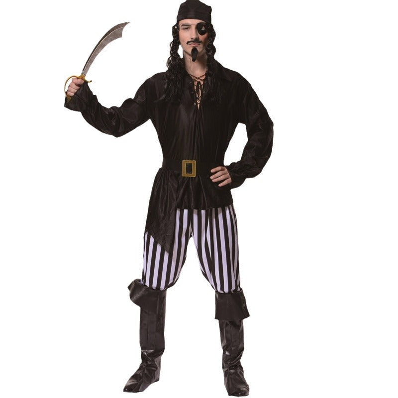 Costume de pirate pour homme adulte, tenue de scène, de cosplay, d'Halloween