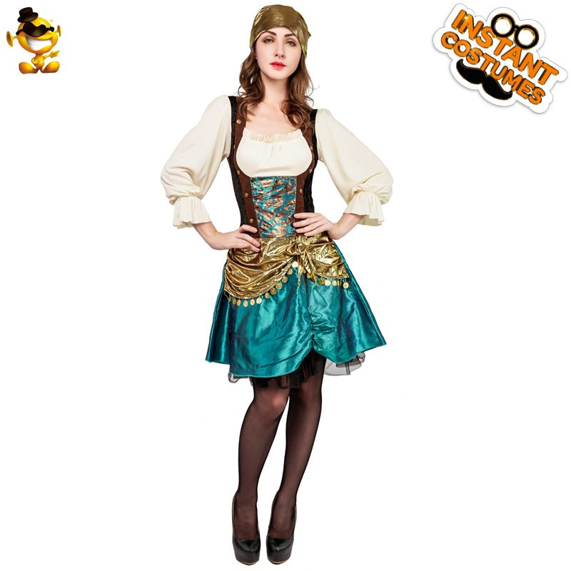 Costume de Viking pour femme adulte, tenue de pirate, cosplay, Halloween