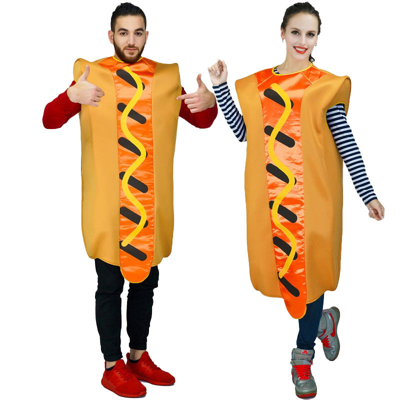 funny hot dog costume for adults couples cosplay halloween party outfit