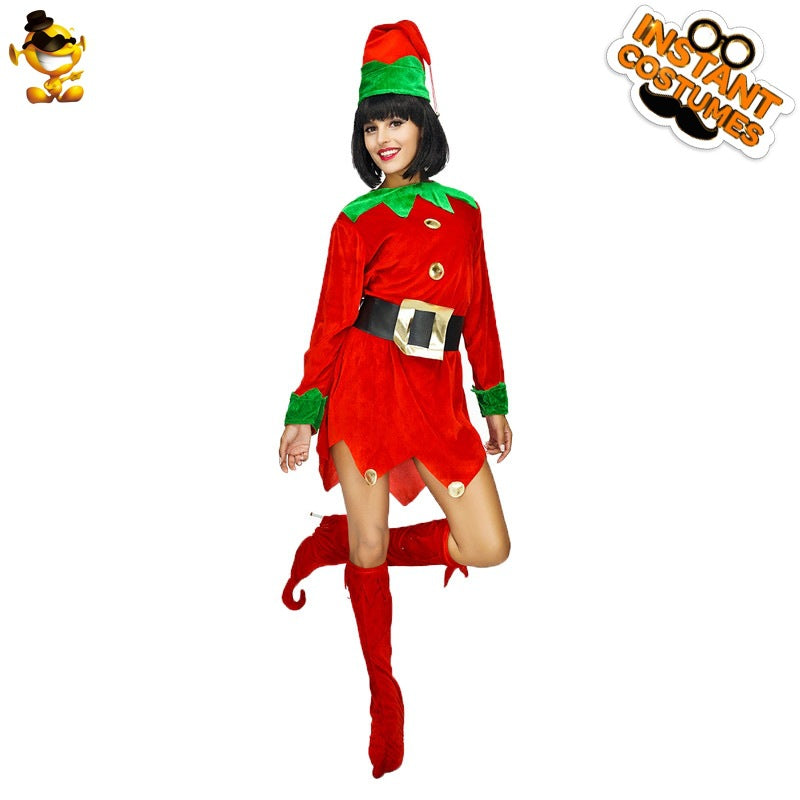 Conjunto de disfraz navideño para hombres y mujeres, parejas, juego de rol, cosplay, traje de fiesta de Halloween