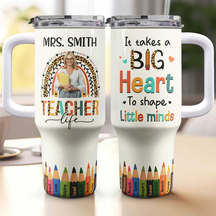 Custom Cup Personalized Photo 40oz Tumbler With Straw img 1