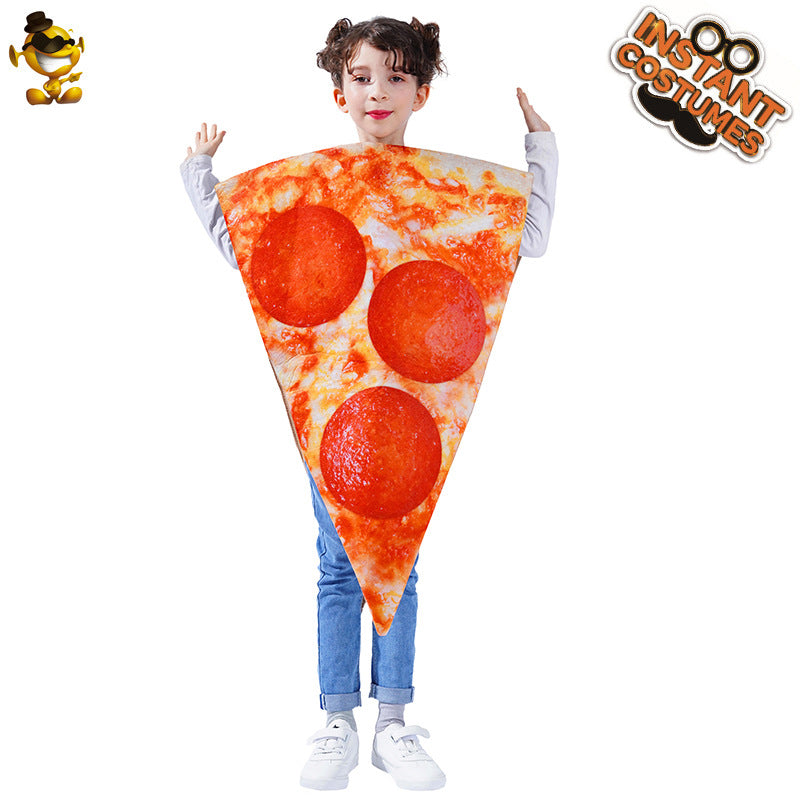 Halloween pizza slice costume for kids cosplay party stage performance