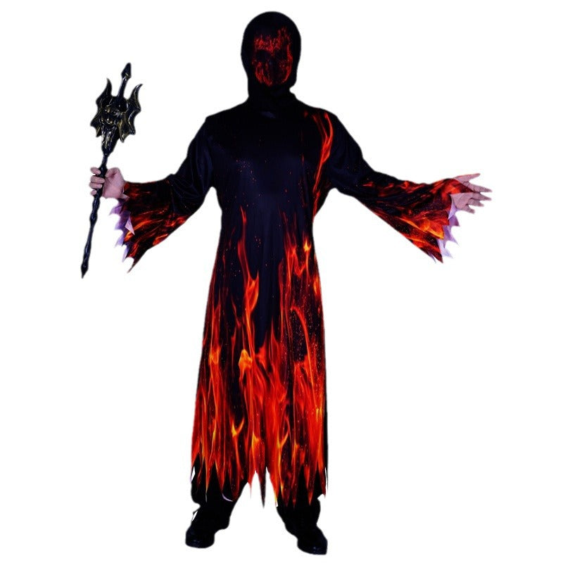 Disfraz de Dios del Fuego para hombre, disfraz de llama para Halloween, fiesta de cosplay, carnaval