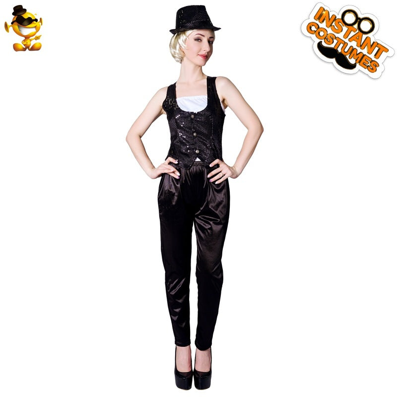 sequin vest for women multicolor party costume Halloween cosplay stage performance outfit