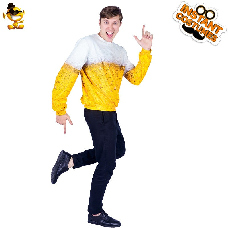beer costume for men funny party outfit cosplay halloween stage performance