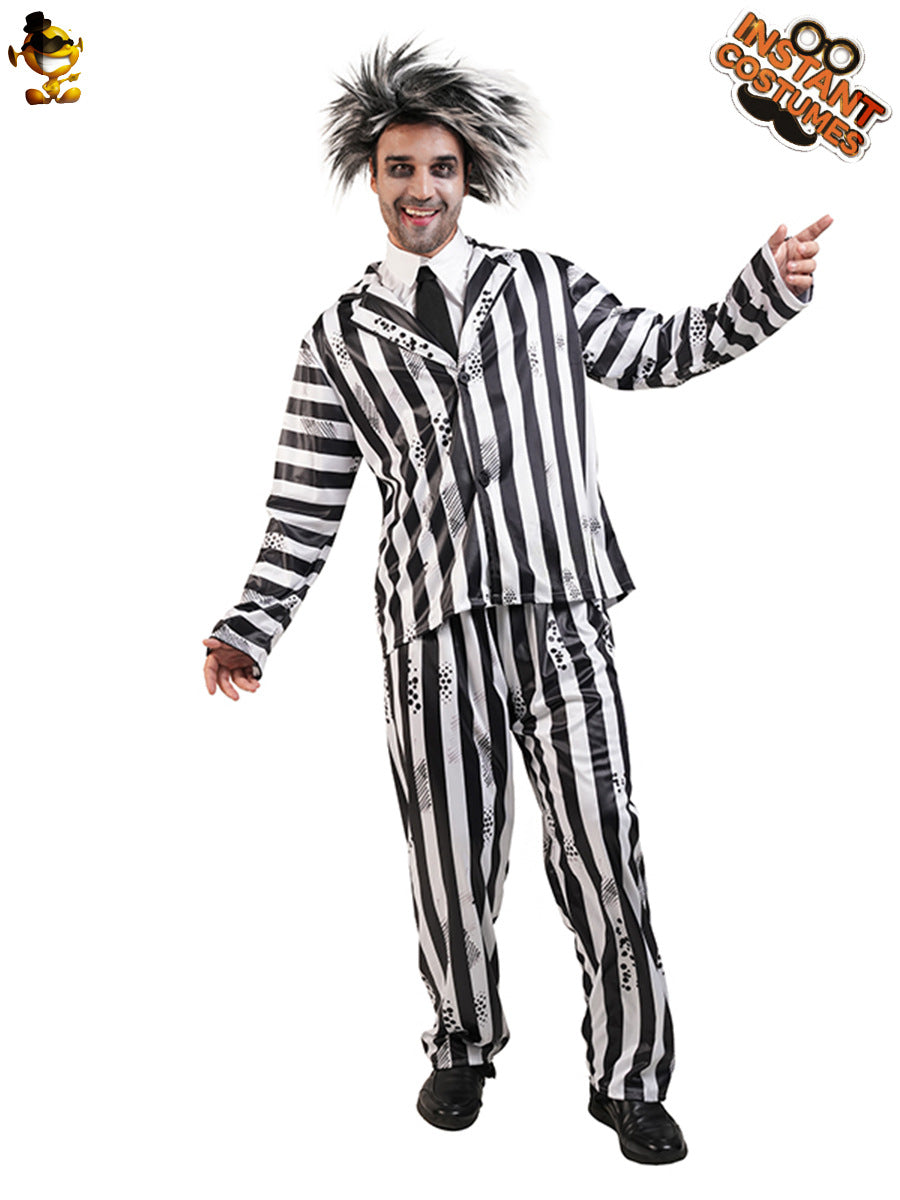 Halloween clown costume for adults and kids striped cosplay stage performance outfit